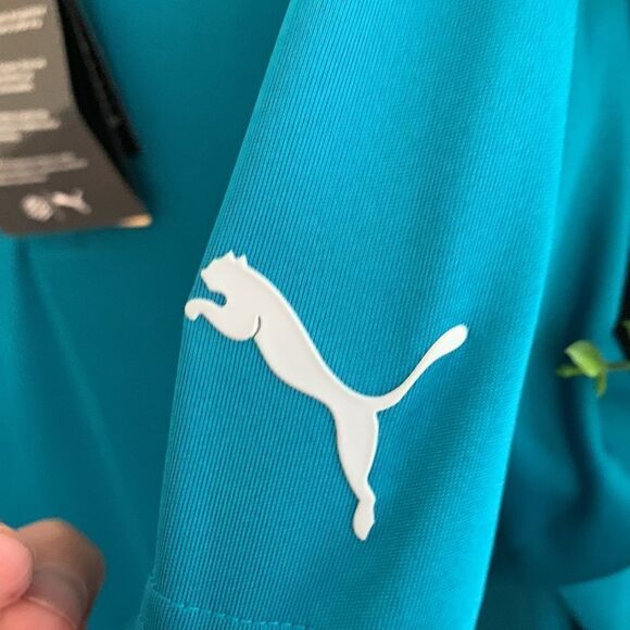 Puma Size Small Drycell short sleeve polo. Color: ocean depths - Picture 6 of 10